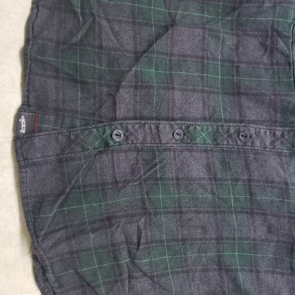 Vintage Vans size SMALL plaid green shirt - Picture 3 of 6